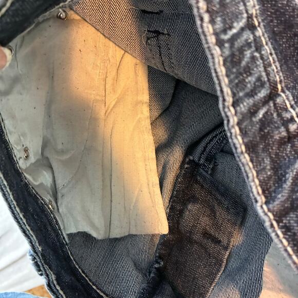 Cato Jeans Women 10 Straight Fading Rhinestones Flat Pocket Bold Topstitch Rodeo - Picture 11 of 16